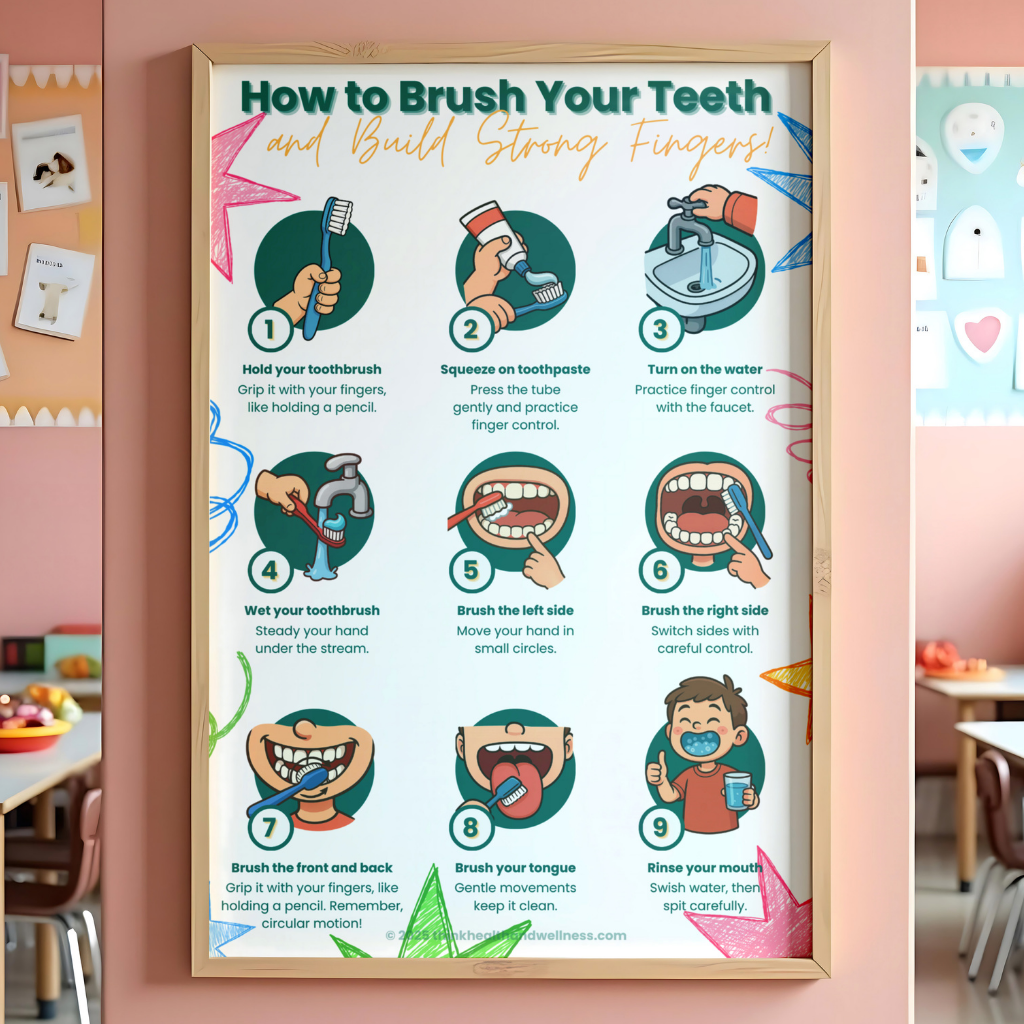 How to Brush Your Teeth and Build Strong Fingers Poster