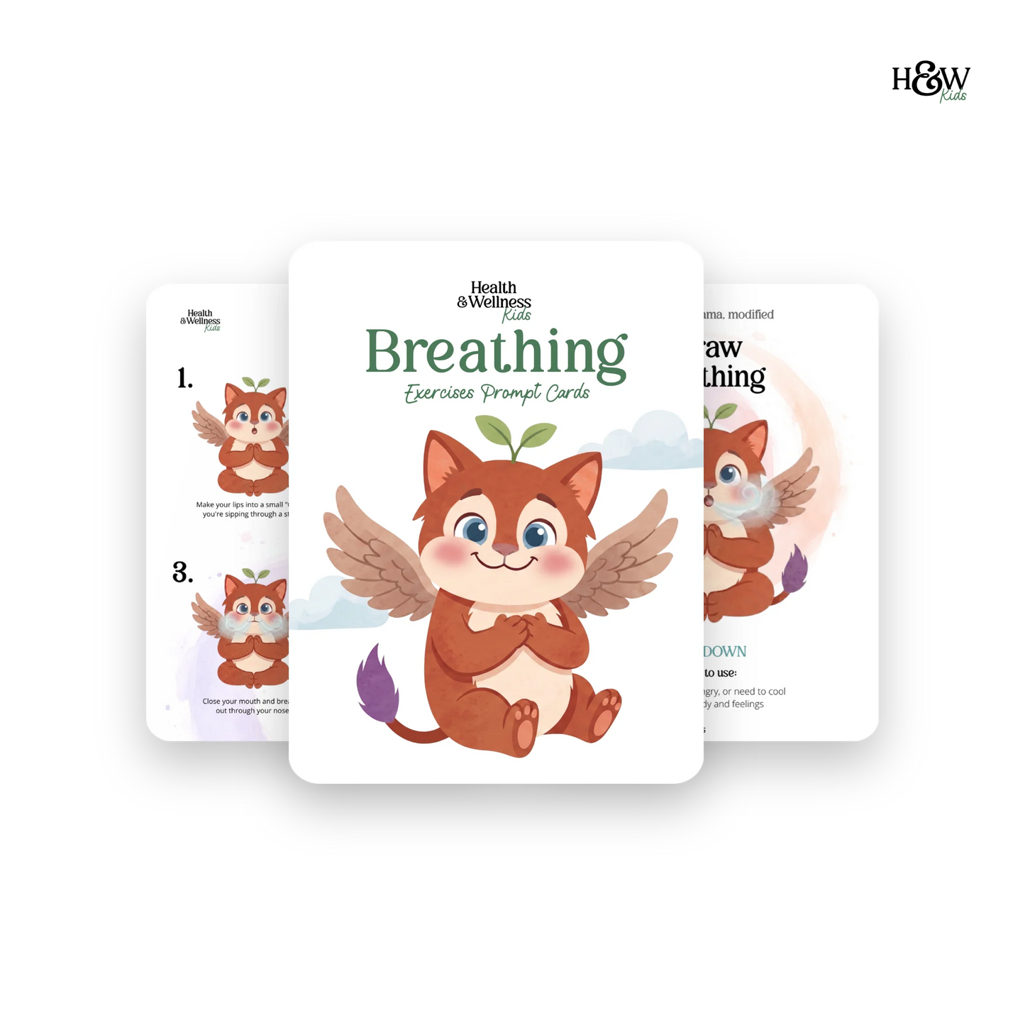 Breathing Cards for Kids - Breathing Flashcards for Kids (No personalization)