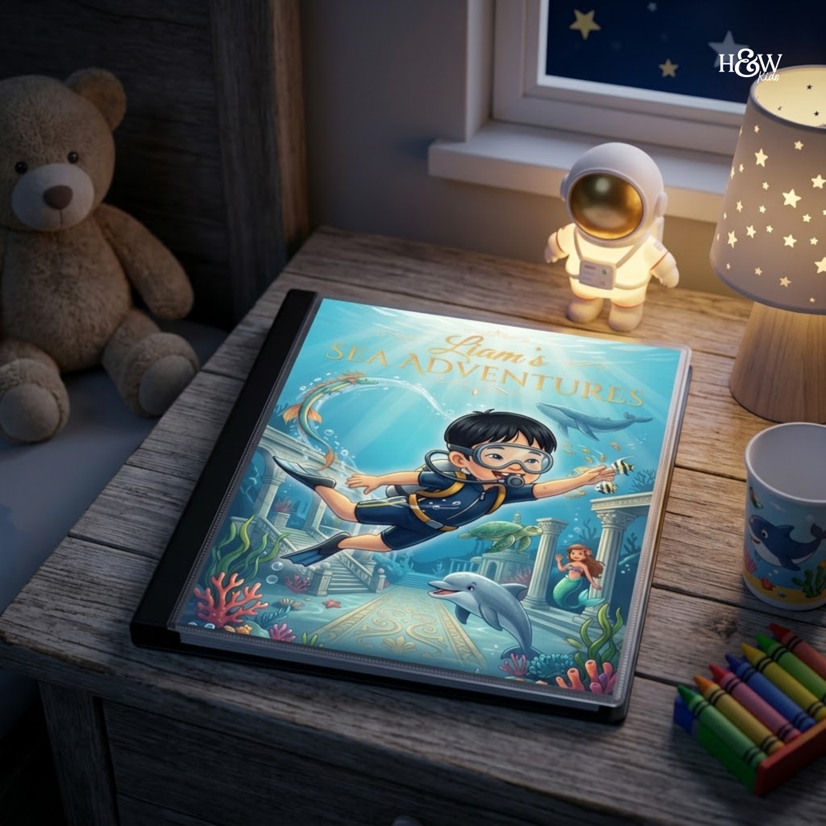 Sea Adventures (Personalized Bedtime Story Coloring Book Portfolio for Kids)