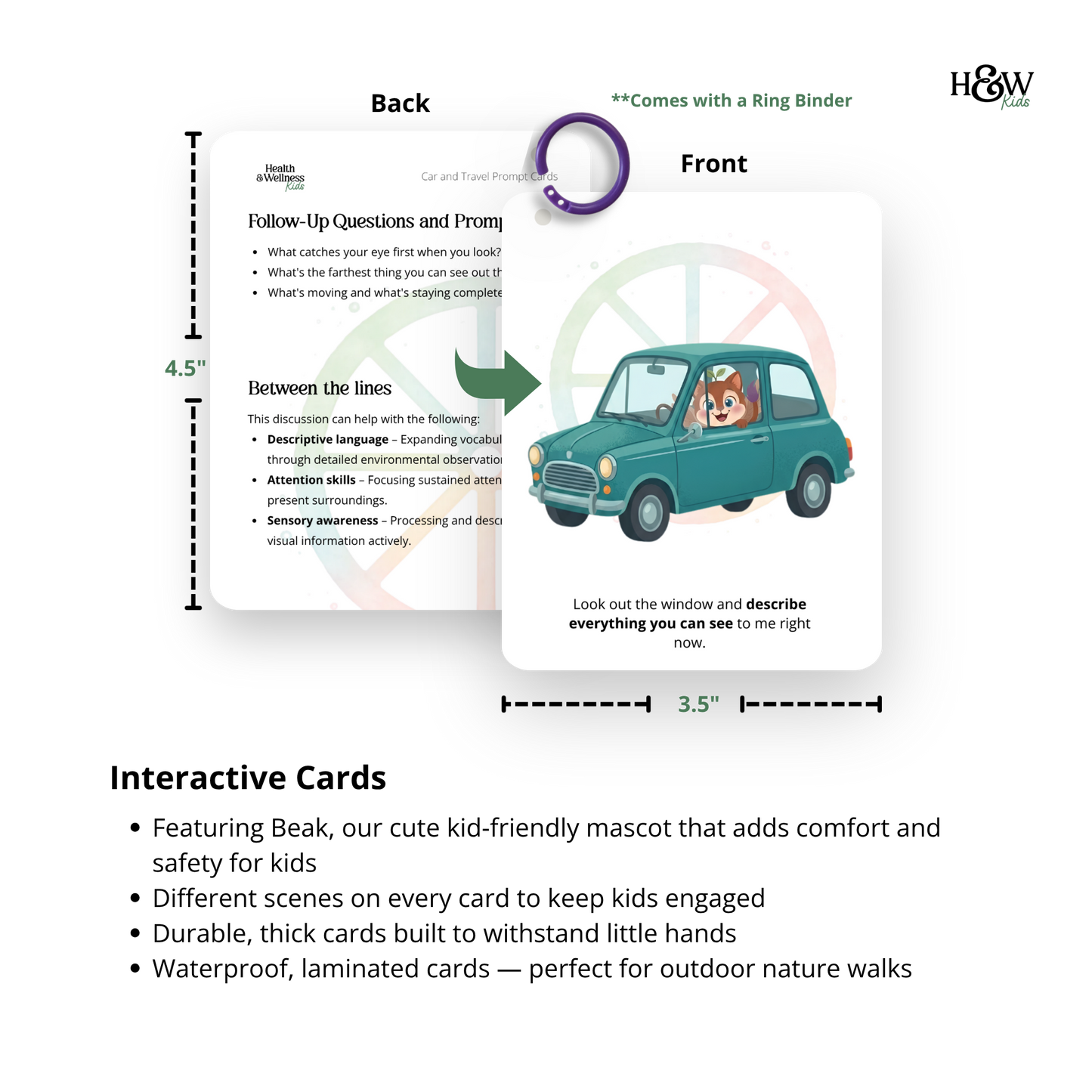 Beak Car and Travel Prompt Cards - Conversation Starters for Kids (No personalization)