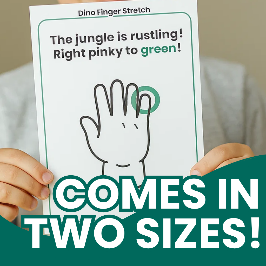 Fine Motor Flashcard Printable - Dino Finger Twister Flashcards