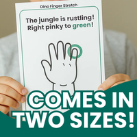 Fine Motor Flashcard Printable - Dino Finger Twister Flashcards