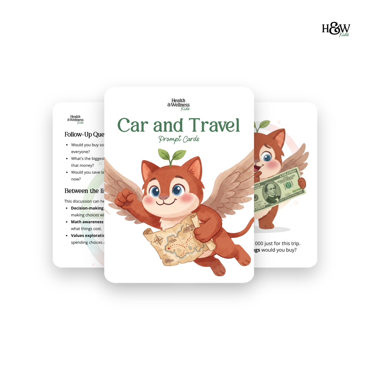 Car and Travel Conversation Cards for Kids (Non-Personalized)