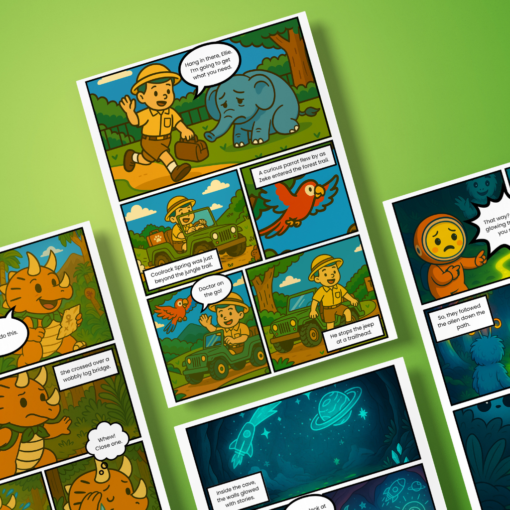 Comics Set Bundle – 4 Gentle Stories for Fine Motor and Emotional Growth