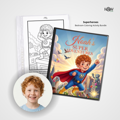 Super Adventures (Personalized Bedtime Story Coloring Book Portfolio for Kids)