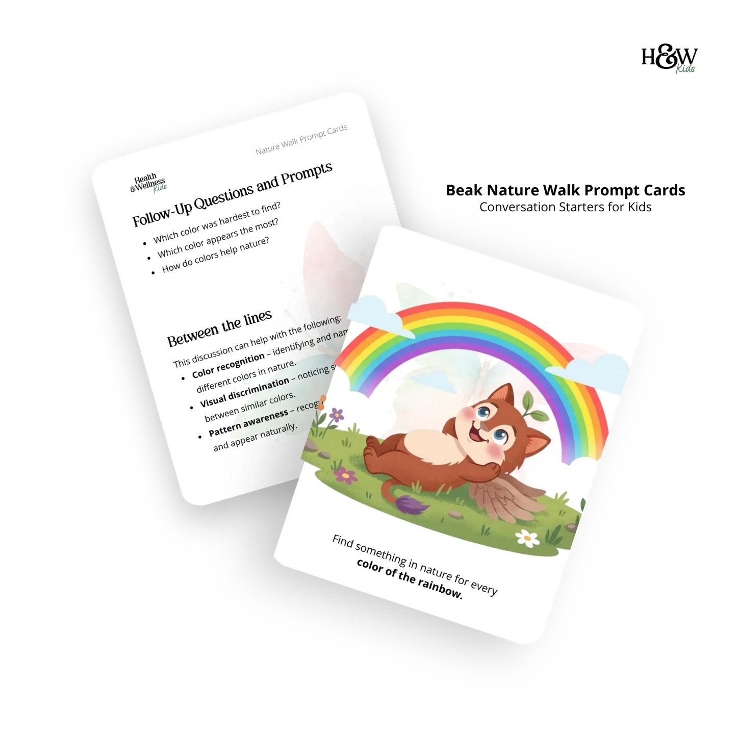 Beak Nature Walk Prompt Cards - Conversation Starters for Kids (No personalization)