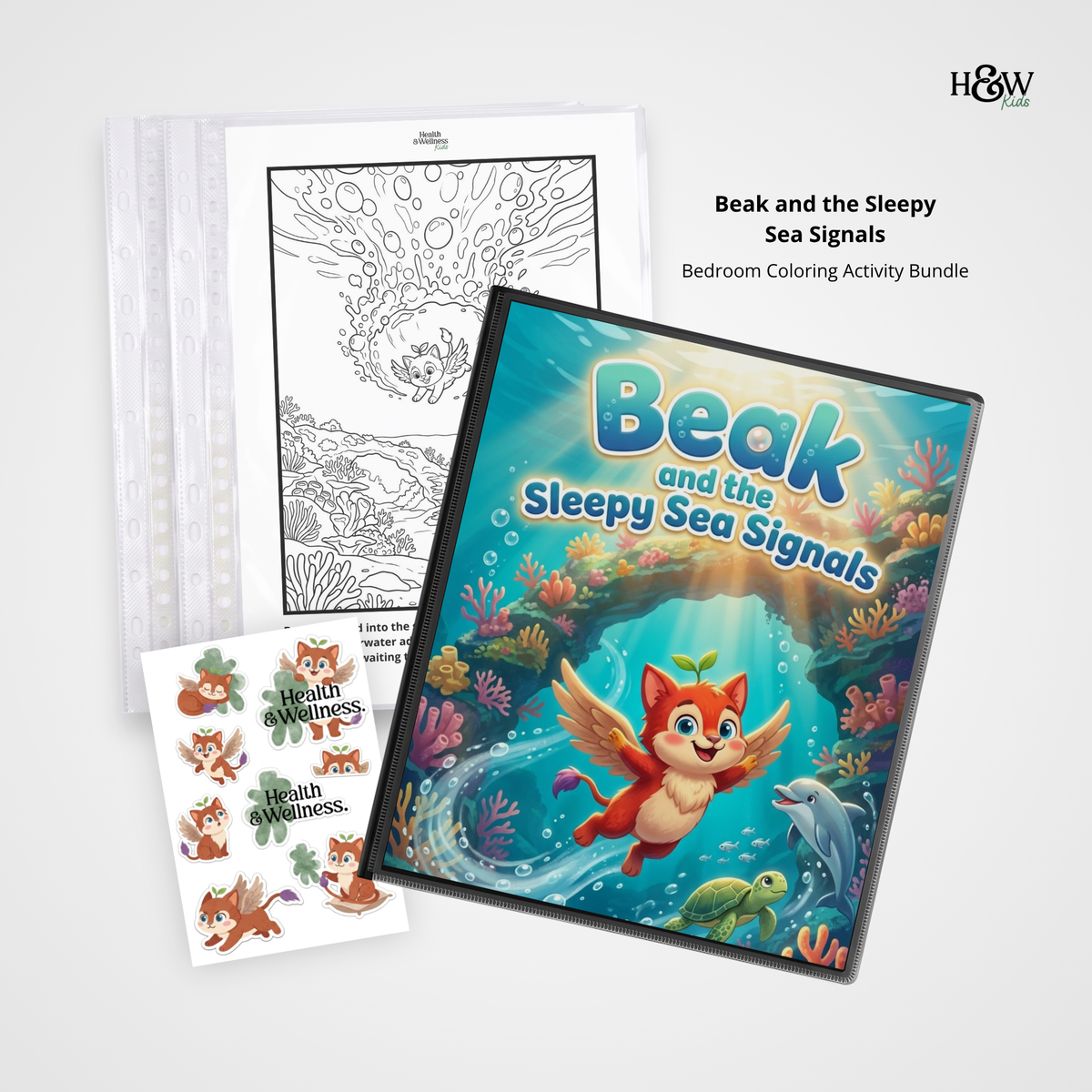 Beak and the Sleepy Sea Signals (Non-Personalized Bedtime Story Coloring Book Portfolio for Kids)