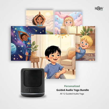 Guided Audio Yoga Bundle for Kids (Personalized Audio Yoga and Posters)
