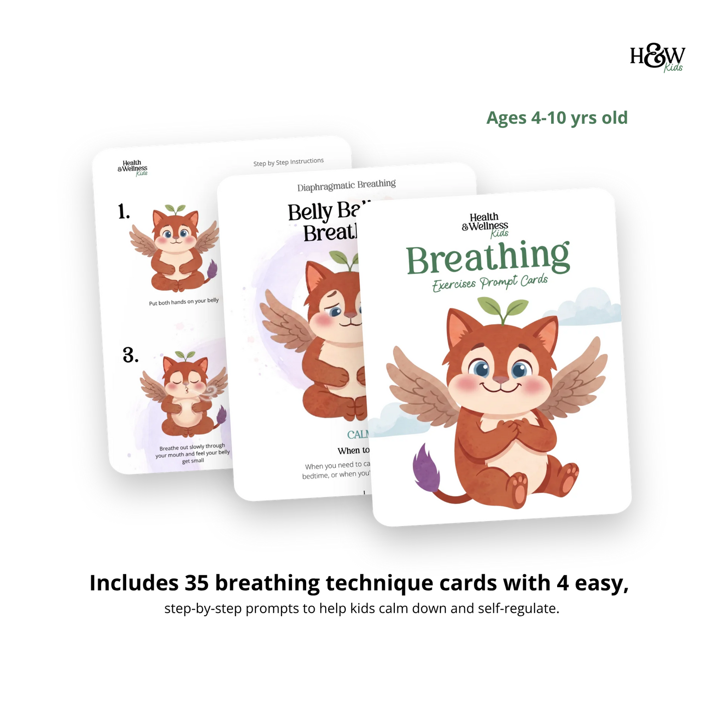 Breathing Cards for Kids - Breathing Flashcards for Kids  (No personalization)