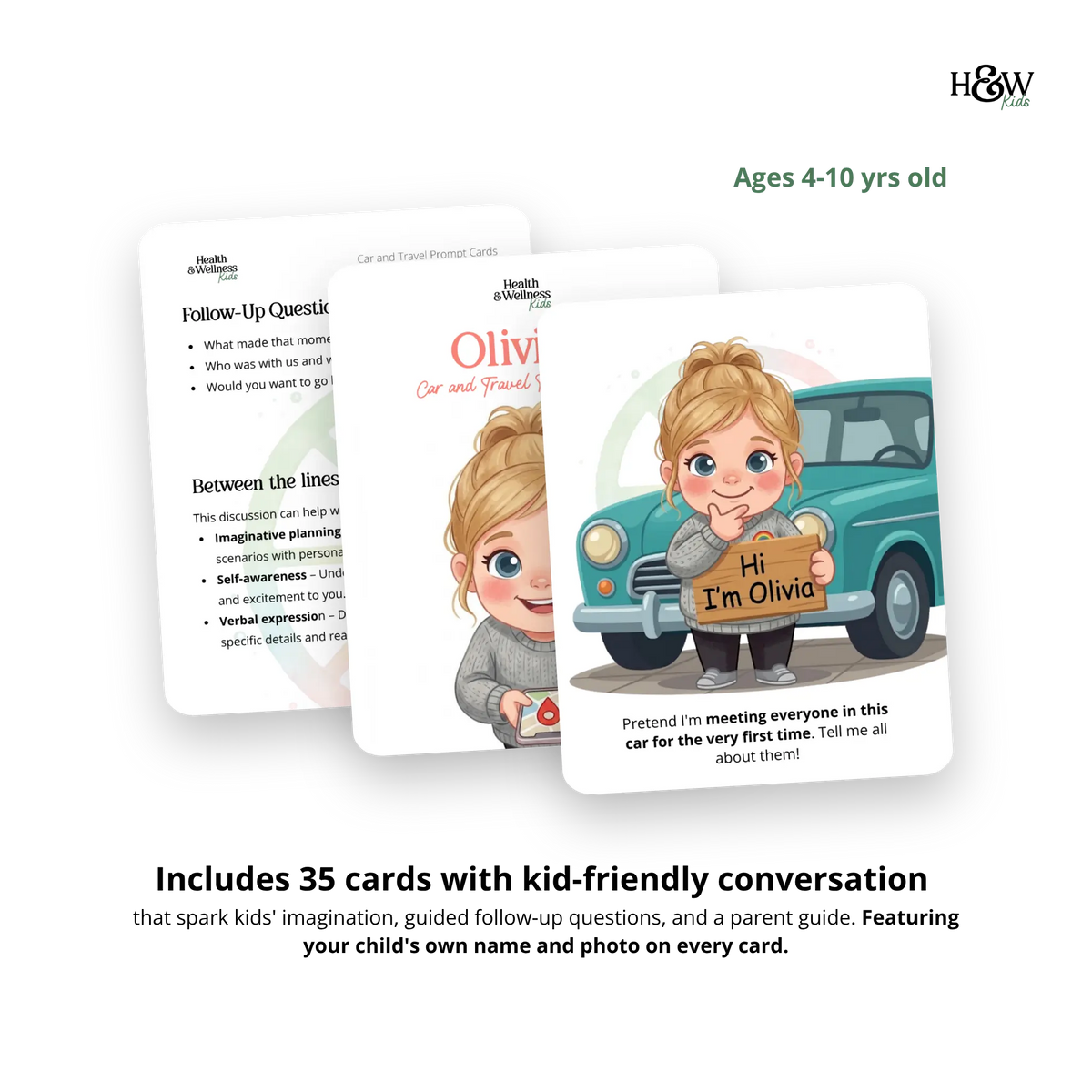 Car and Travel Conversation Cards for Kids (Personalized)