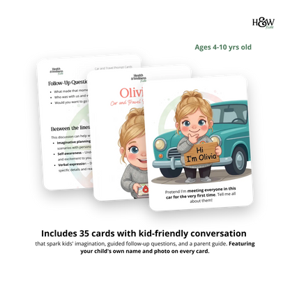 Car and Travel Conversation Cards for Kids (Personalized)