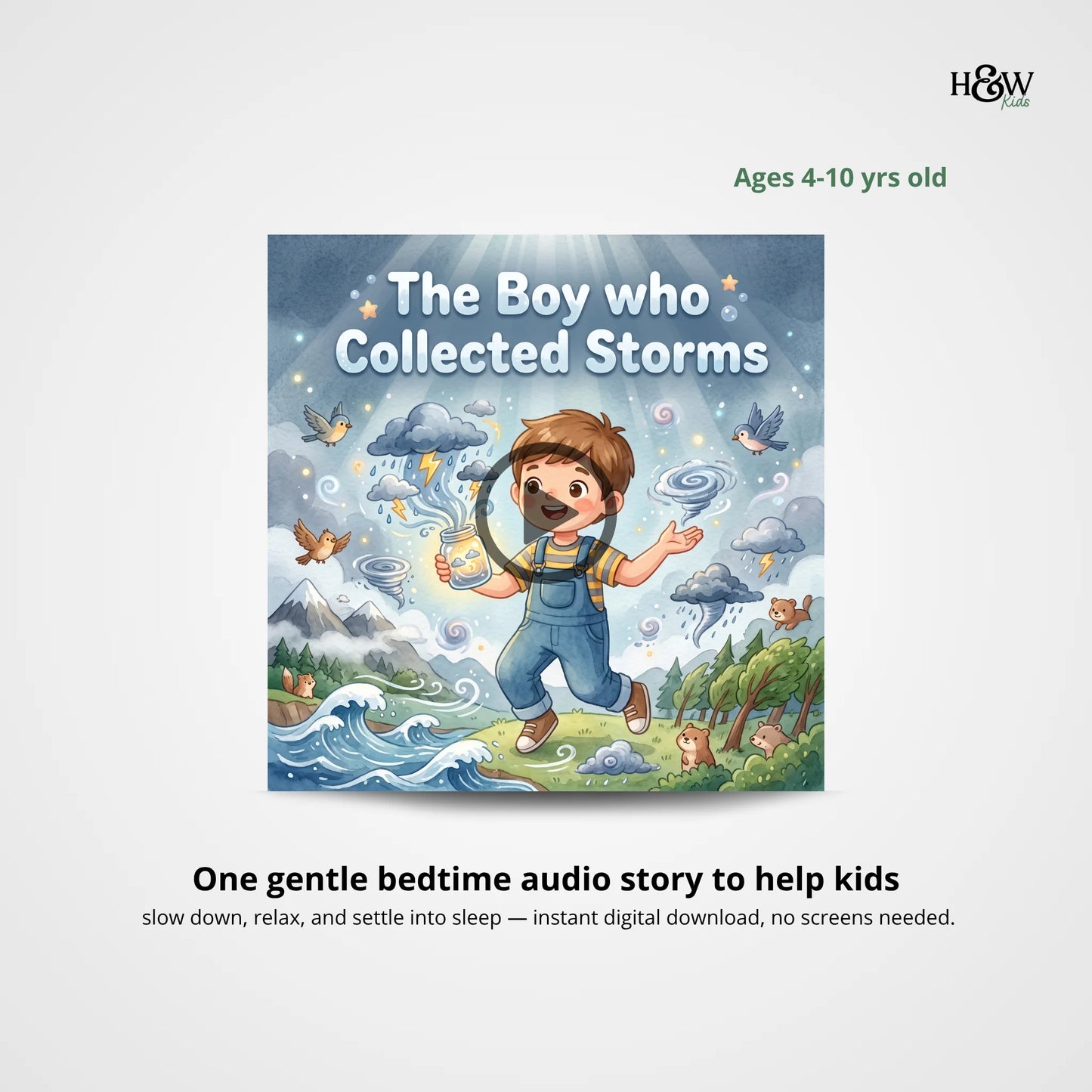 The Boy Who Collected Storms - Bedtime Audio Story (Instant Download)