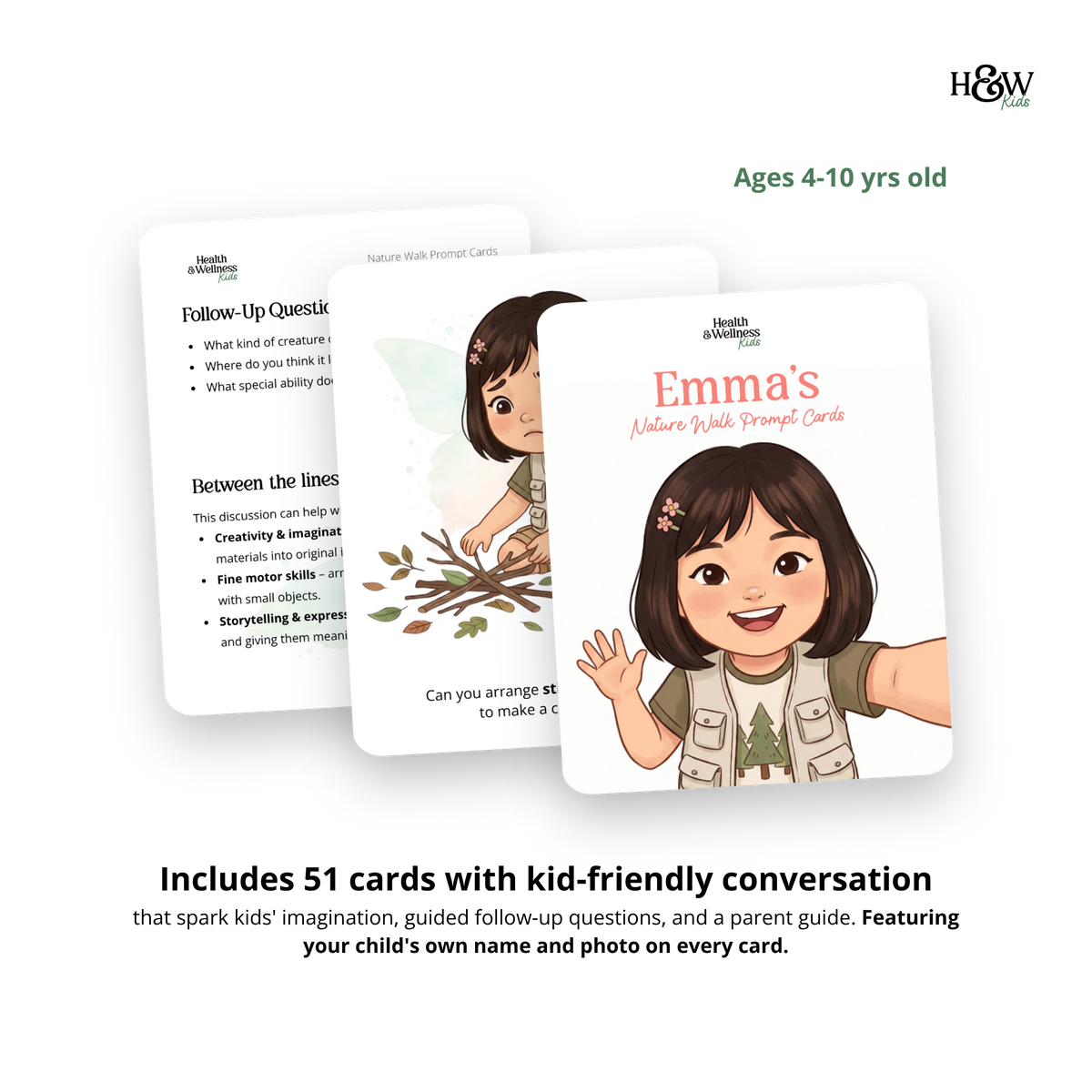 Nature Walk Conversation Cards for Kids (Personalized)