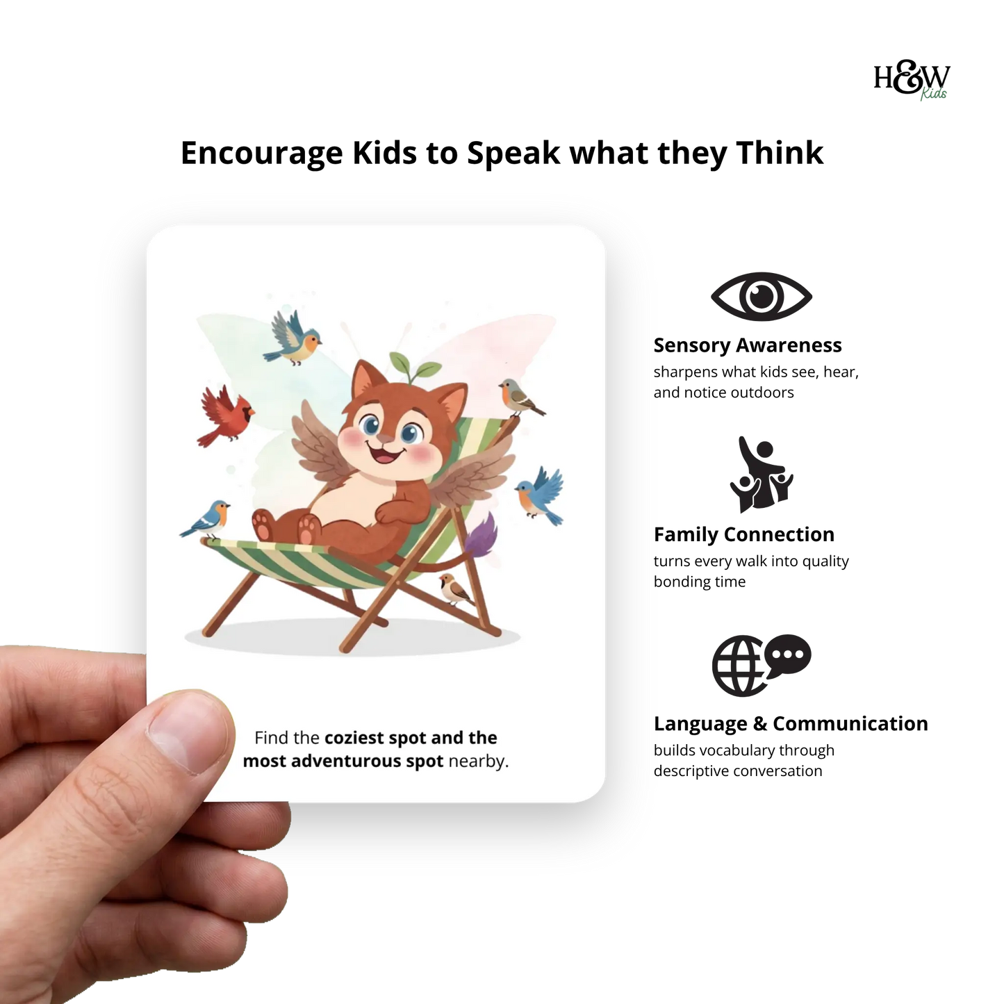 Beak Nature Walk Prompt Cards - Conversation Starters for Kids (No personalization)
