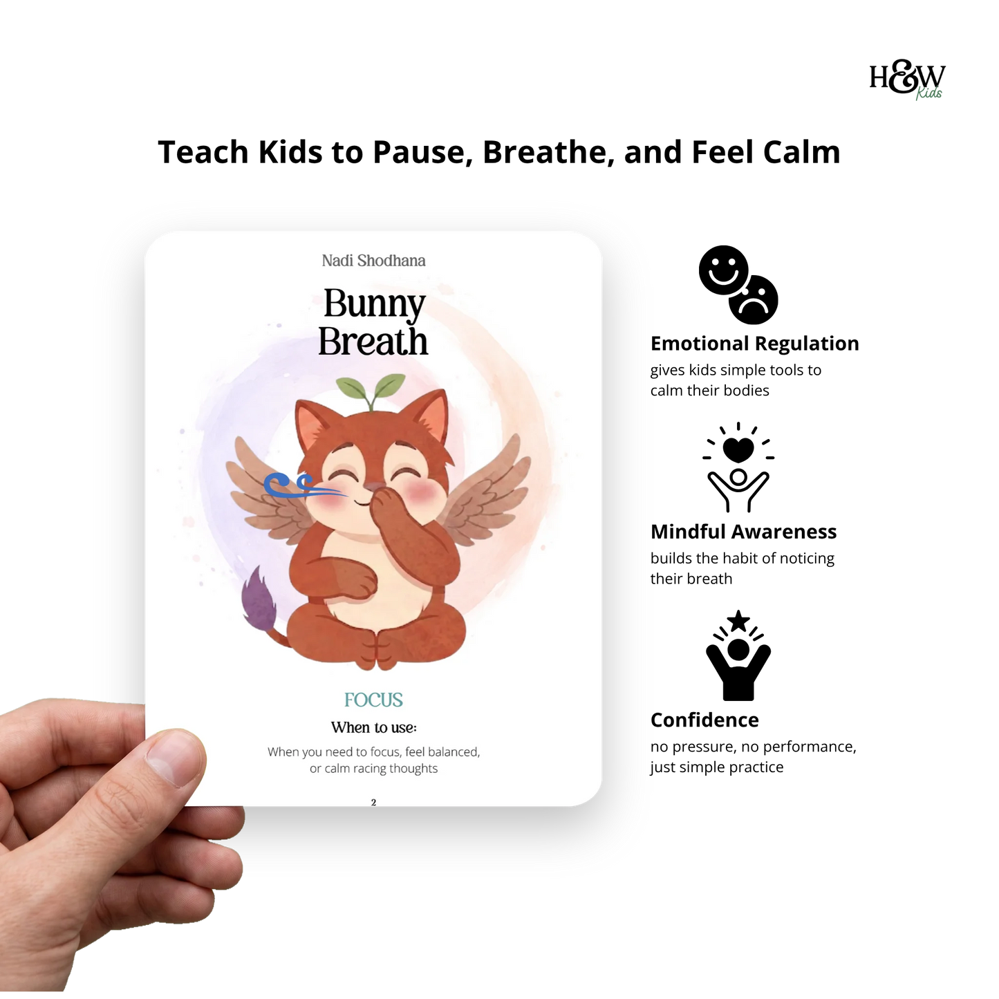 Breathing Cards for Kids - Breathing Flashcards for Kids  (No personalization)