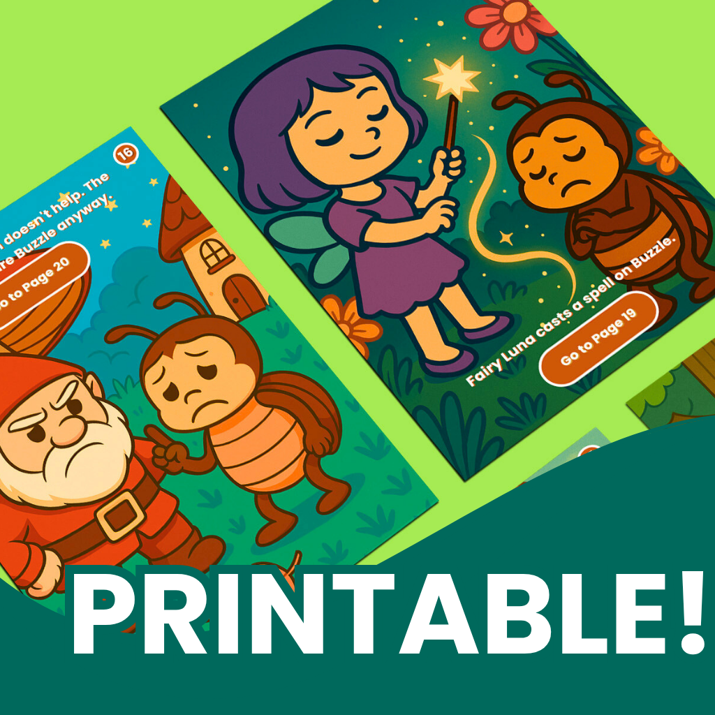 Buzzle’s Mischief in the Magical Garden – Interactive Storybook