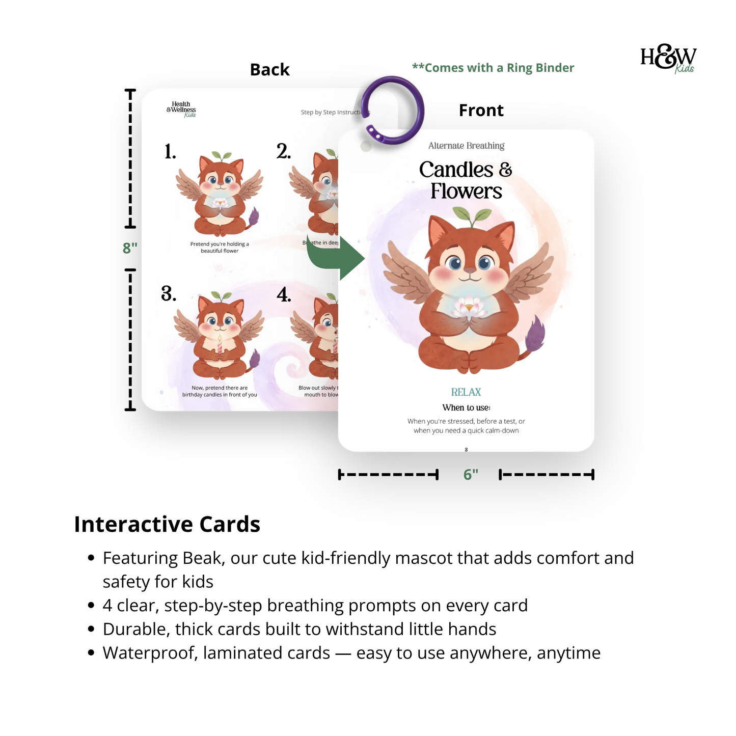 Breathing Cards for Kids - Breathing Flashcards for Kids  (No personalization)