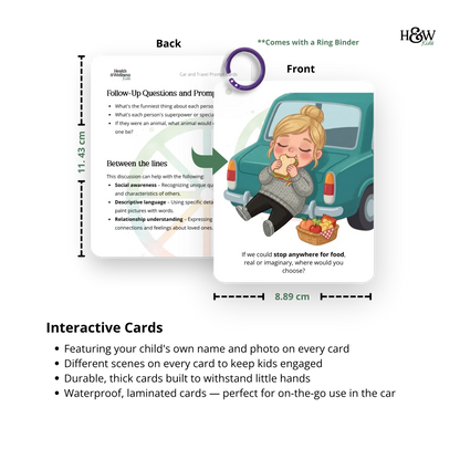 Car and Travel Conversation Cards for Kids (Personalized)