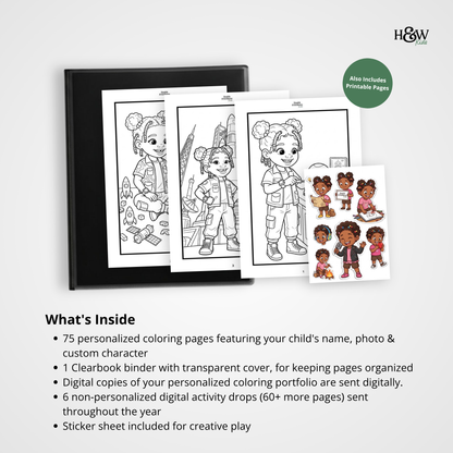 Space and Tech Adventures  (Personalized Bedtime Story Coloring Book Portfolio for Kids)