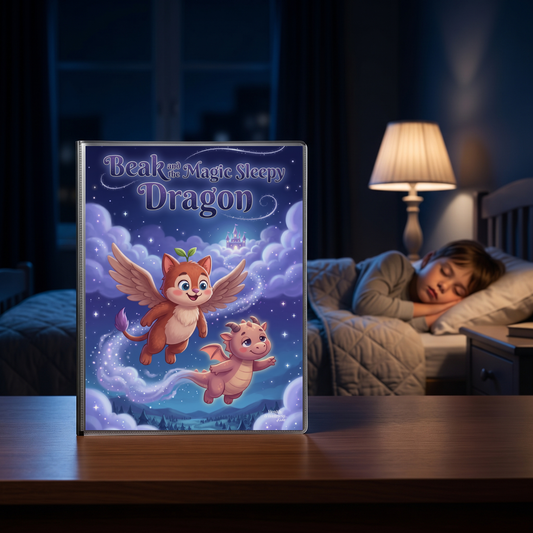 Beak and the Magic Sleepy Dragon (Non-Personalized Bedtime Story Coloring Book Portfolio for Kids)