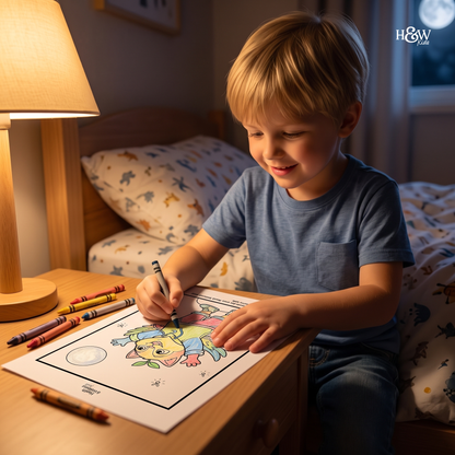 Beak and the Blanket Cloud  (Non Personalized Bedtime Story Coloring Book Portfolio for Kids)