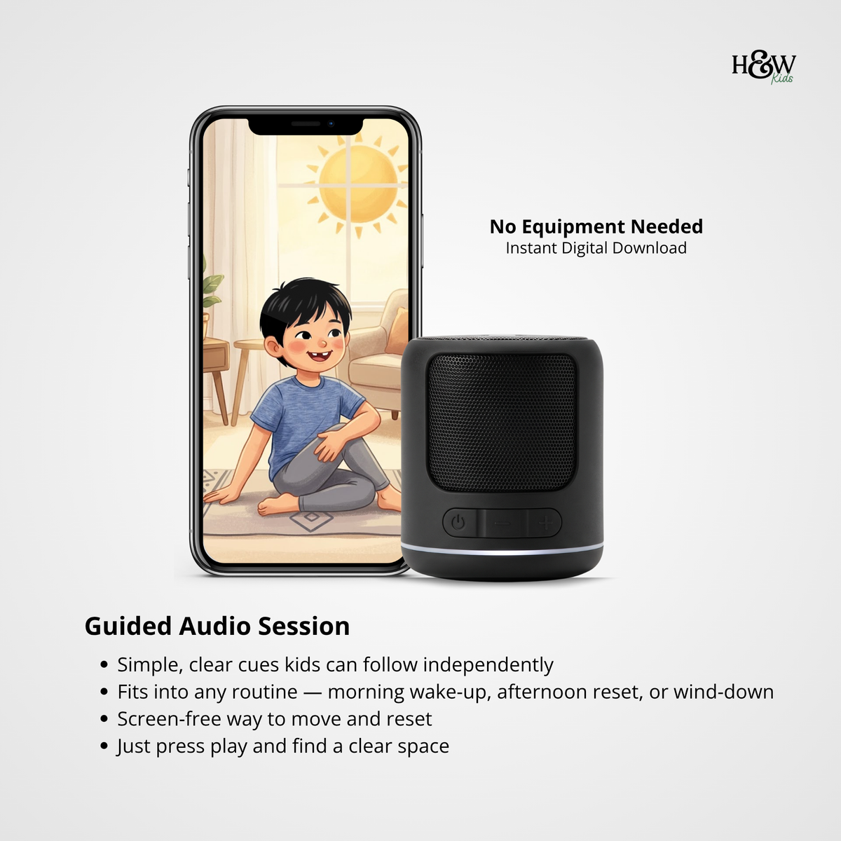 Guided Audio Yoga Bundle for Kids (Personalized Audio Yoga and Posters)