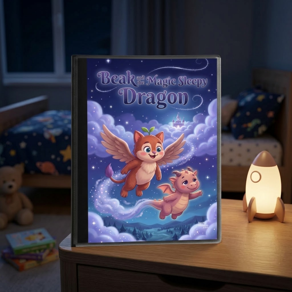 Beak and the Magic Sleepy Dragon (Non-Personalized Bedtime Story Coloring Book Portfolio for Kids)