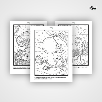 Beak and the Magic Sleepy Dragon (Non-Personalized Bedtime Story Coloring Book Portfolio for Kids)