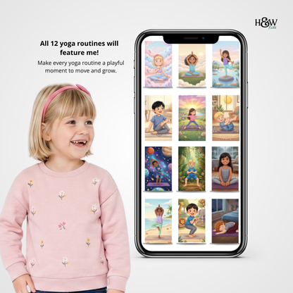 Guided Audio Yoga Bundle for Kids (Personalized Audio Yoga and Posters)