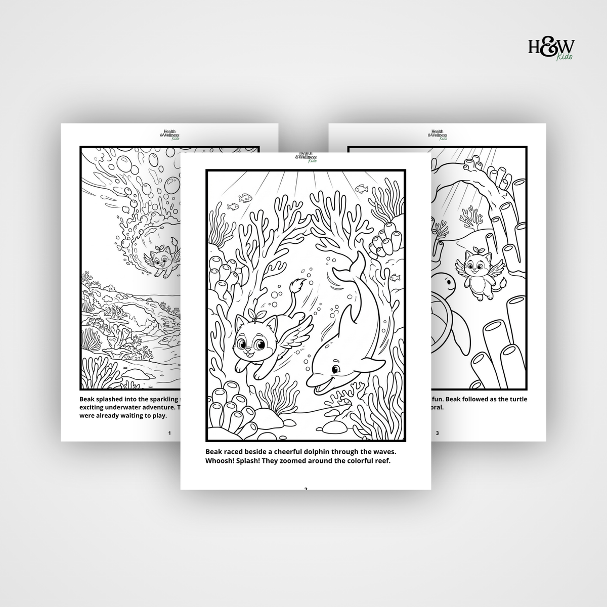 Beak and the Sleepy Sea Signals (Non-Personalized Bedtime Story Coloring Book Portfolio for Kids)