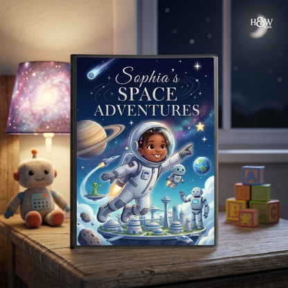 Space and Tech Adventures  (Personalized Bedtime Story Coloring Book Portfolio for Kids)