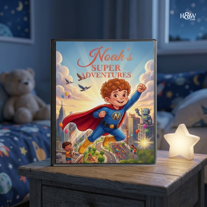 Super Adventures (Personalized Bedtime Story Coloring Book Portfolio for Kids)