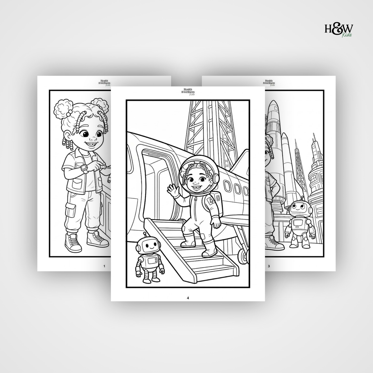 Space and Tech Adventures  (Personalized Bedtime Story Coloring Book Portfolio for Kids)