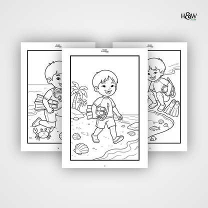 Sea Adventures  (Personalized Bedtime Story Coloring Book Portfolio for Kids)