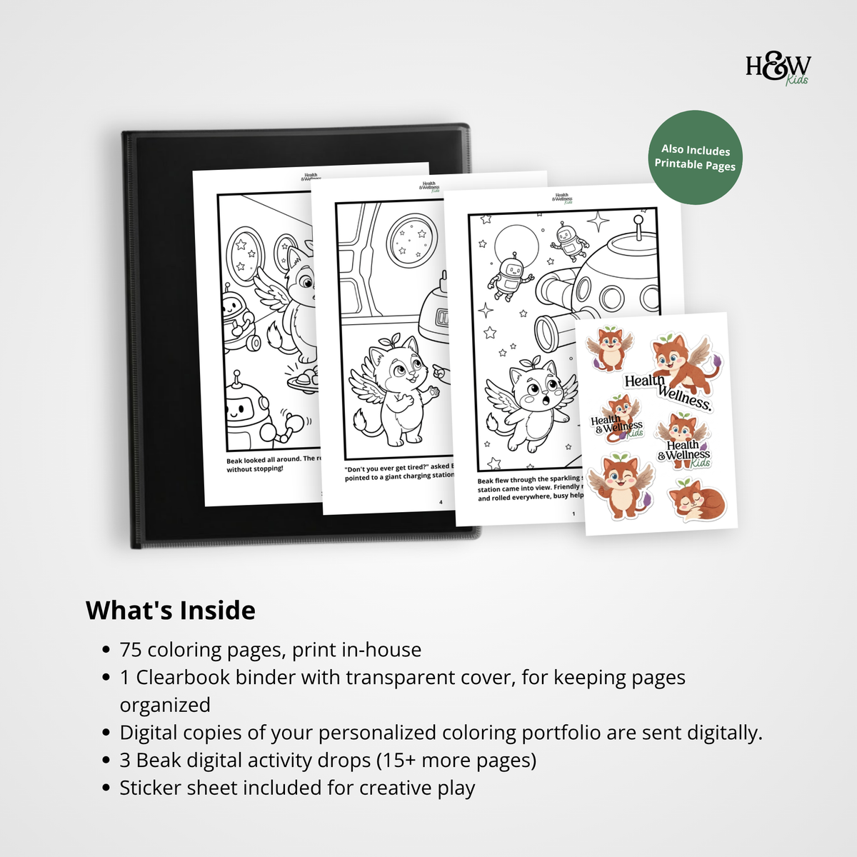 Beak and the Never-Sleeping Space Station (Non-personalized Bedtime Story Coloring Book Portfolio for Kids)