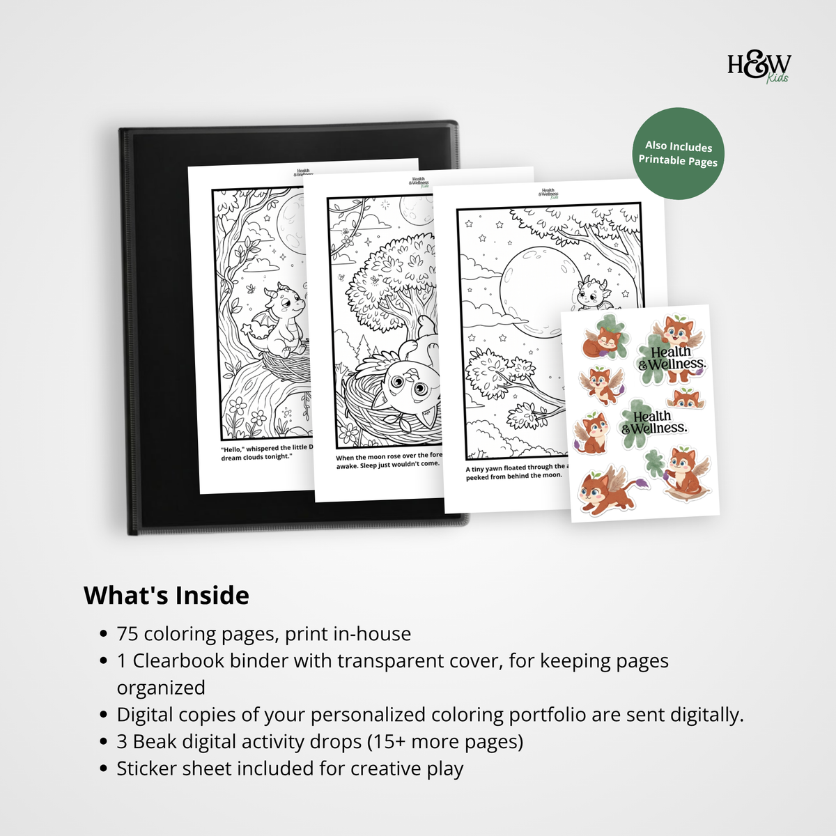 Beak and the Magic Sleepy Dragon (Non-Personalized Bedtime Story Coloring Book Portfolio for Kids)