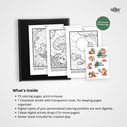 Beak and the Magic Sleepy Dragon (Non-Personalized Bedtime Story Coloring Book Portfolio for Kids)