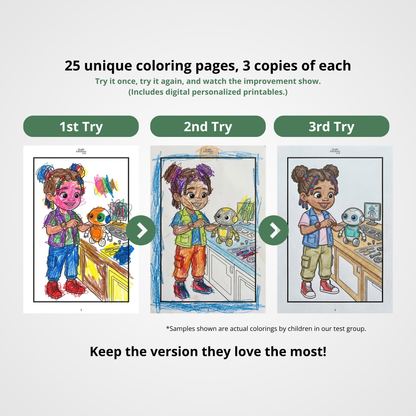 Space and Tech Adventures  (Personalized Bedtime Story Coloring Book Portfolio for Kids)