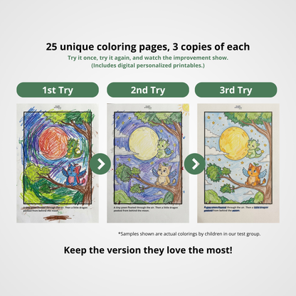 Beak and the Magic Sleepy Dragon (Non-Personalized Bedtime Story Coloring Book Portfolio for Kids)