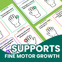 Fine Motor Flashcard Printable - Dino Finger Twister Flashcards