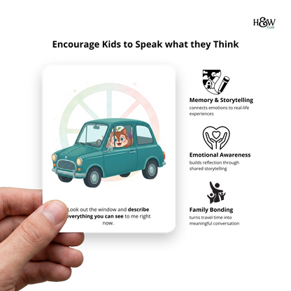 Car and Travel Conversation Cards for Kids (Non-Personalized)
