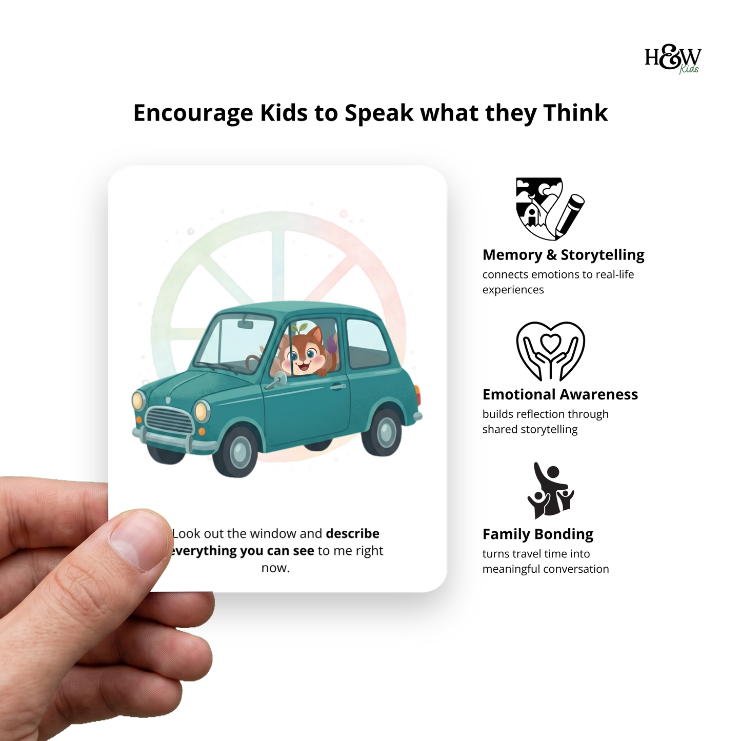 Beak Car and Travel Prompt Cards - Conversation Starters for Kids (No personalization)