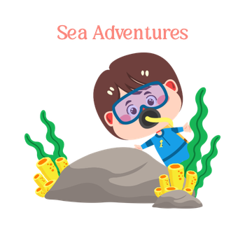 Sea Adventures — Personalized Bedtime Coloring Activity Bundle