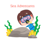 Sea Adventures — Personalized Bedtime Coloring Activity Bundle