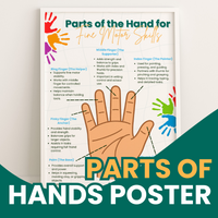 Parts of the Hand for Fine Motor Skills Poster