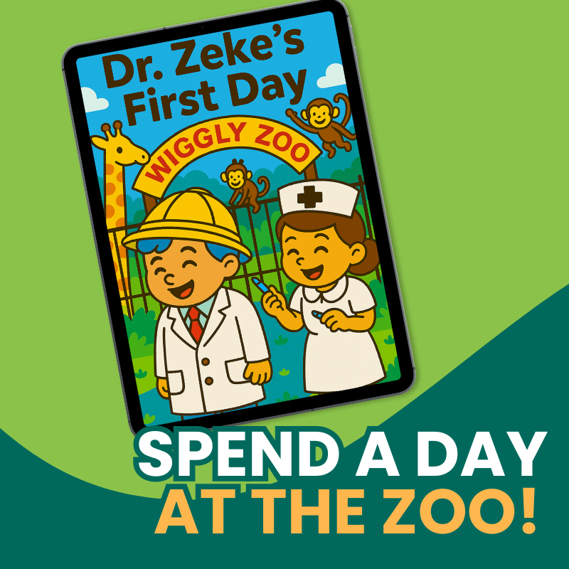 Dr. Zeke’s First Day in Wiggly Wild Zoo – Interactive Storybook